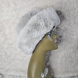 Adrienne Landau Gray Faux Fur Russian Hat